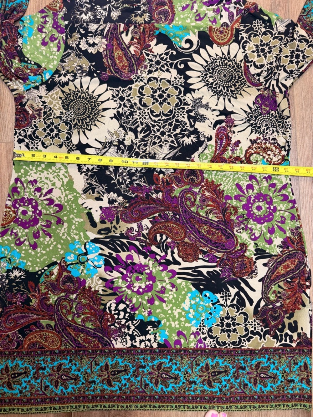 ECI NY 22W Boho Paisley Sunflower Sheath Dress Stretch 3/4 Sleeve Plus Size - Picture 11 of 16